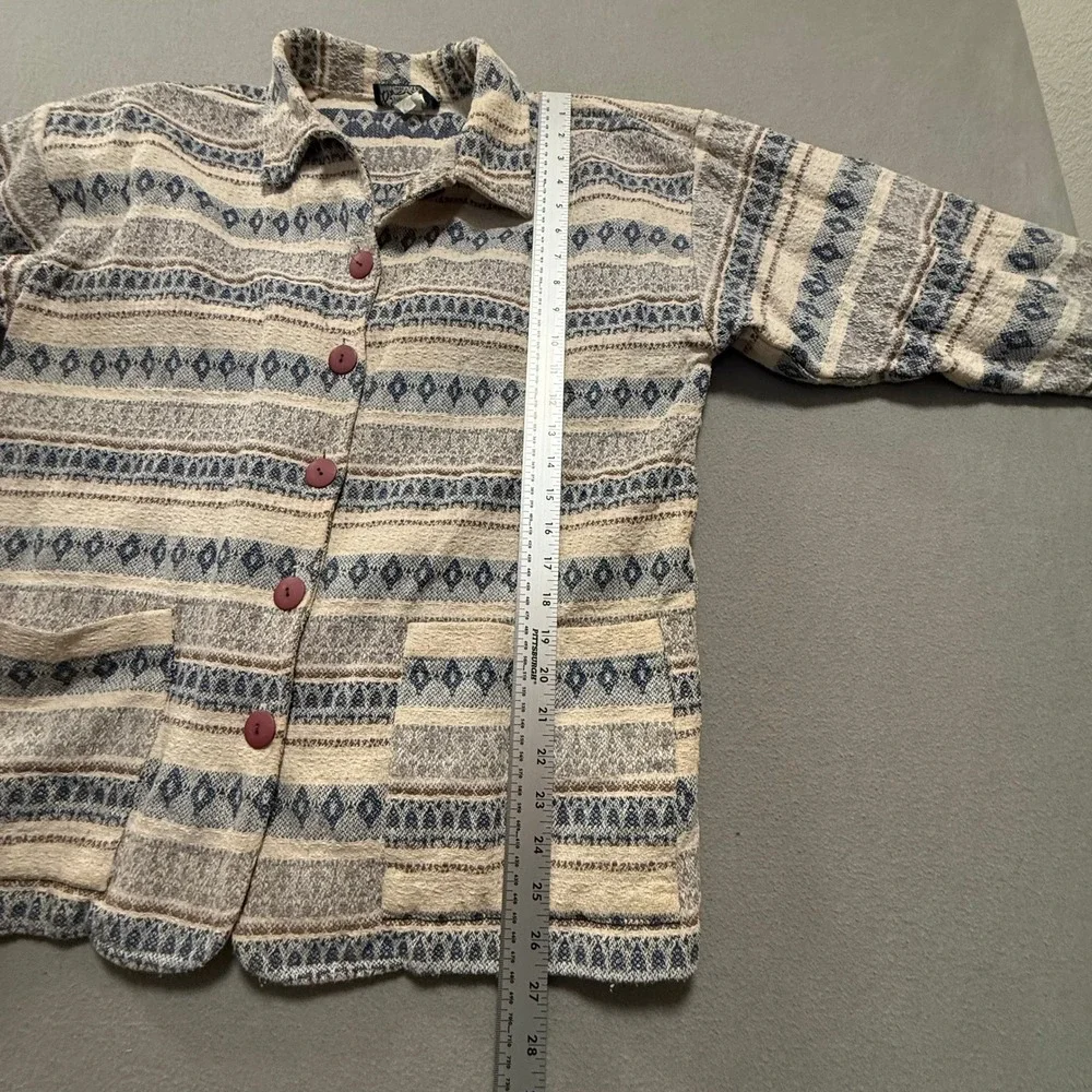 Vintage Streetwear Western Southwest‎ Tribal Print Textured Shirt Jacket Size L